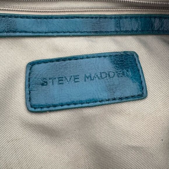 Steve Madden Y2K Large Textured Shoulder  Bag Turquoise Vegan - Picture 10 of 10